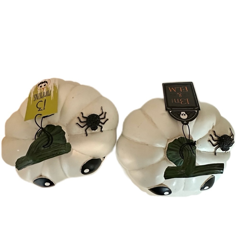 Pumpkin Decor Set Black White Halloween Fall Home Decor - Picture 9 of 15